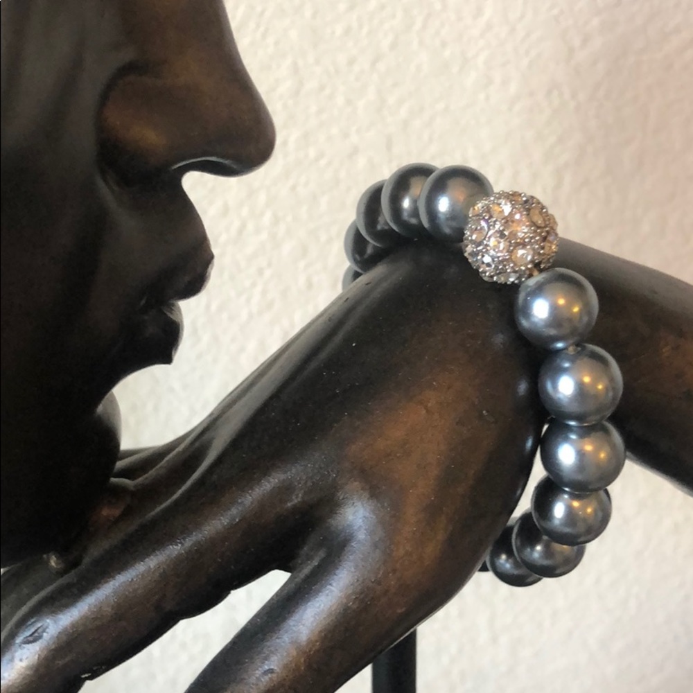 Bracelet Gray freshwater Pearls bead stretch